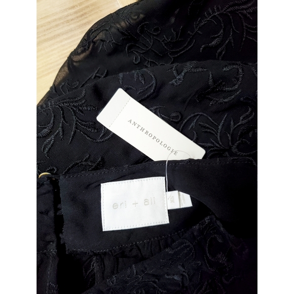NWT, Anthropologie Astrid Embroidered Black Dress - Picture 5 of 5